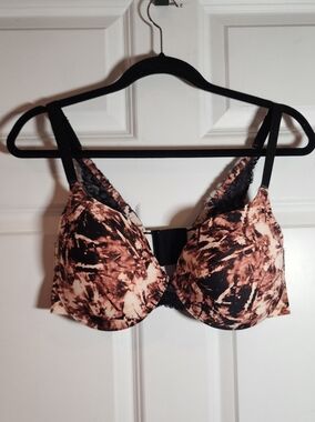 Danskin Women’s Black and Brown Tie-Dye Underwire Bra 40C